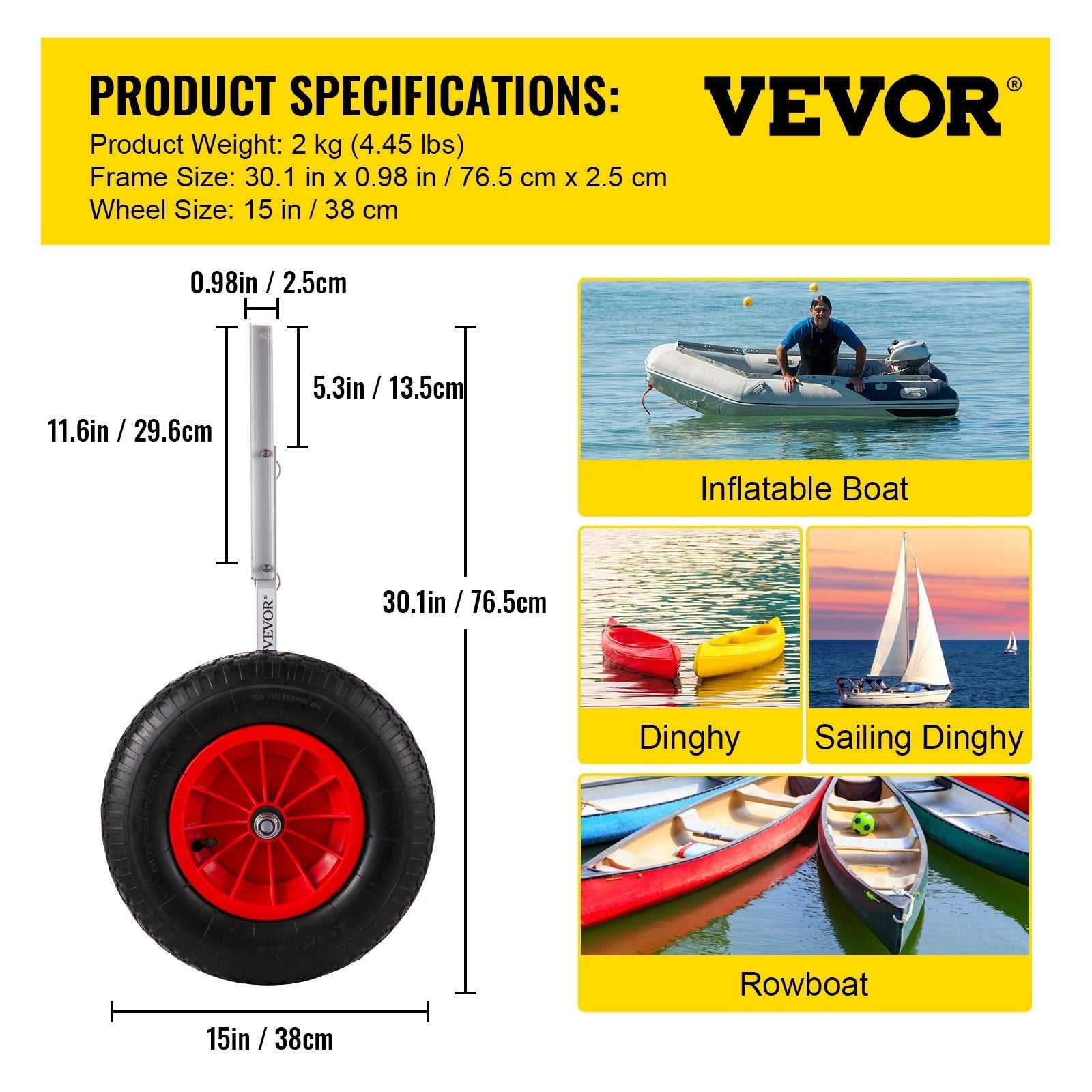 VEVOR Boat Launching Wheels, 15