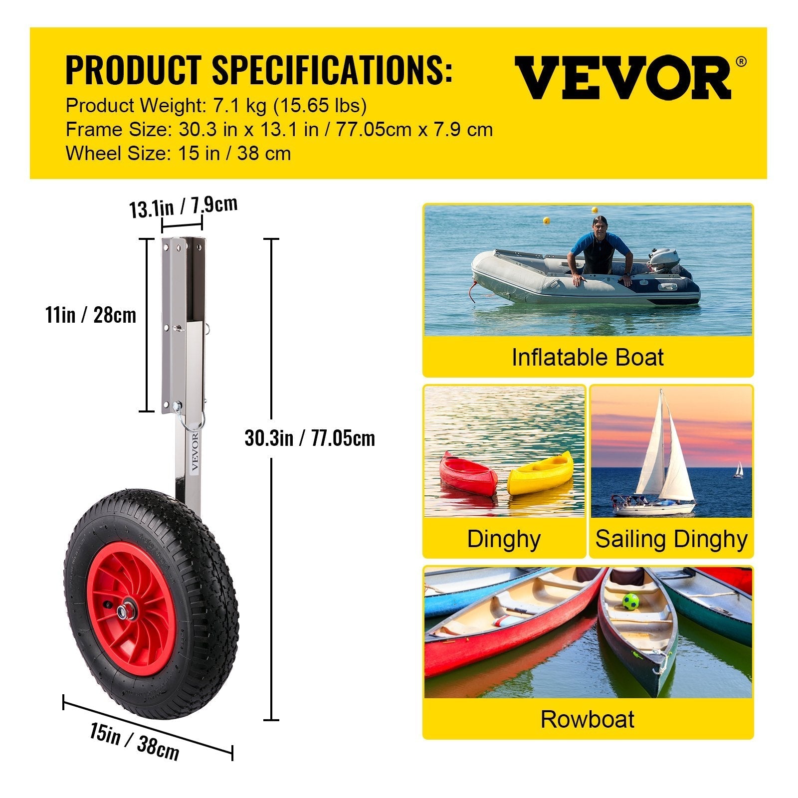 VEVOR Boat Launching Wheels, 15