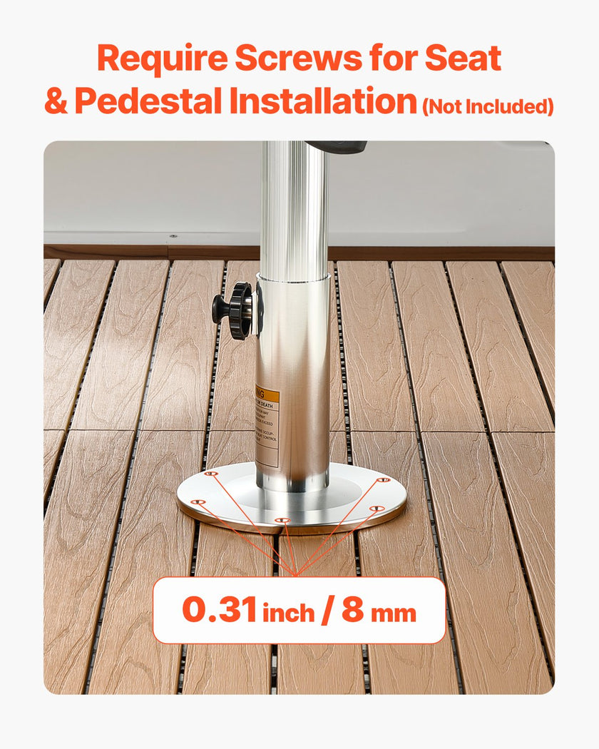 VEVOR Boat Seat Pedestal 12.76-18.7 Inches Height Adjustable Boat Seat Mount