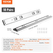 VEVOR Drawer Slides Side Mount Rails, Soft-Close10 Pairs 18 Inch, Heavy Duty Full Extension Steel Track, Noiseless Guide Glides Cabinet Kitchen Runners with Ball Bearing, 100 Lbs Load Capacity