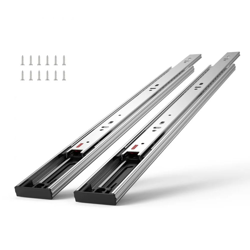 VEVOR Drawer Slides Side Mount Rails, Soft-Close10 Pairs 18 Inch, Heavy Duty Full Extension Steel Track, Noiseless Guide Glides Cabinet Kitchen Runners with Ball Bearing, 100 Lbs Load Capacity