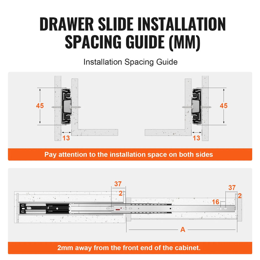 VEVOR Drawer Slides Side Mount Rails, Soft-Close 10 Pairs 24 Inch, Heavy Duty Full Extension Steel Track, Noiseless Guide Glides Cabinet Kitchen Runners with Ball Bearing, 100 Lbs Load Capacity