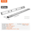 VEVOR Drawer Slides Side Mount Rails, Soft-Close 10 Pairs 24 Inch, Heavy Duty Full Extension Steel Track, Noiseless Guide Glides Cabinet Kitchen Runners with Ball Bearing, 100 Lbs Load Capacity