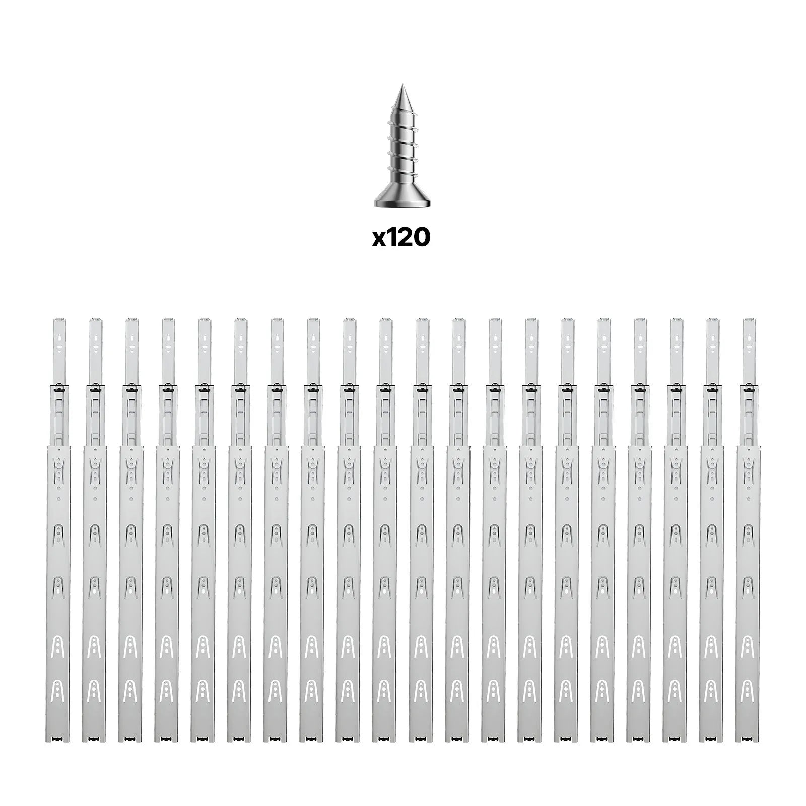 VEVOR Drawer Cabinet Slides Side Mount 24 inch 10 Pairs 100 LB Load Replacement