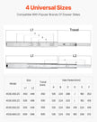 VEVOR Drawer Cabinet Slides Side Mount 18 inch 10 Pairs 100 LB Load Replacement
