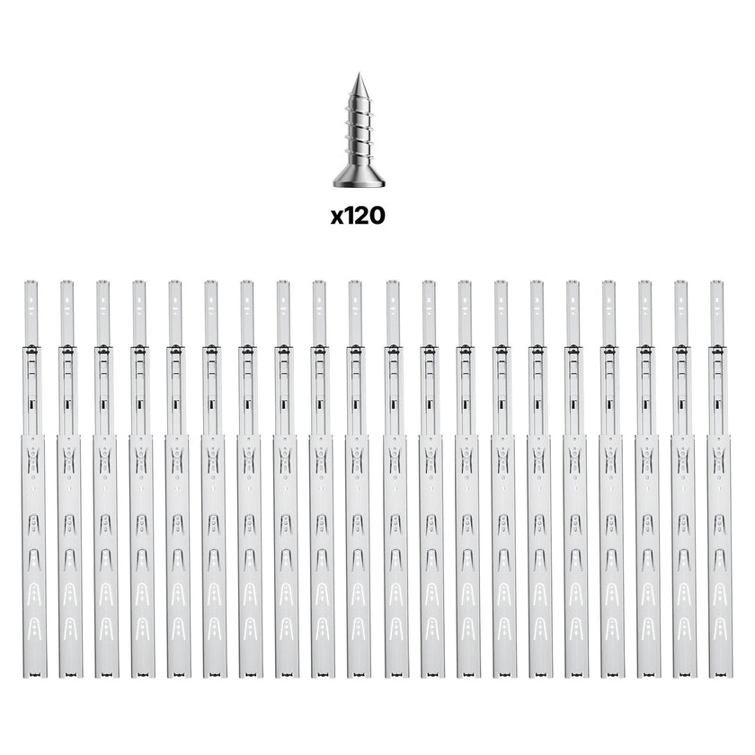 VEVOR Drawer Cabinet Slides Side Mount 18 inch 10 Pairs 100 LB Load Replacement