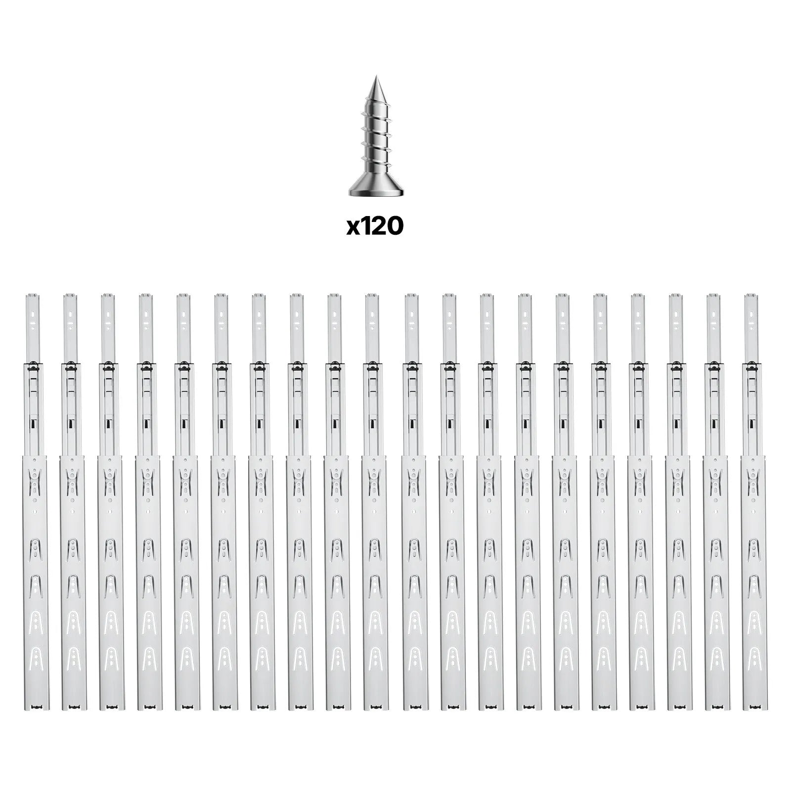 VEVOR Drawer Cabinet Slides Side Mount 20 inch 10 Pairs 100 LB Load Replacement