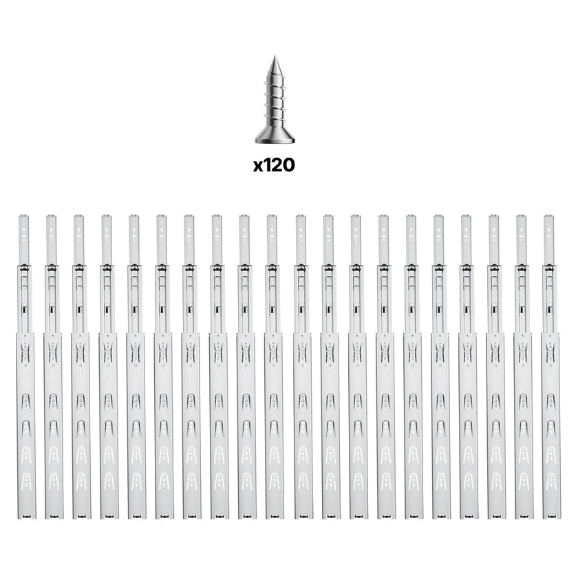 VEVOR Drawer Cabinet Slides Side Mount 20 inch 10 Pairs 100 LB Load Replacement