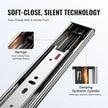 VEVOR 10 Pairs of 16 Inch Drawer Slides Side Mount Rails, Heavy Duty Full Extension Steel Track, Soft-Close Noiseless Guide Glides Cabinet Kitchen Runners with Ball Bearing, 100 Lbs Load Capacity