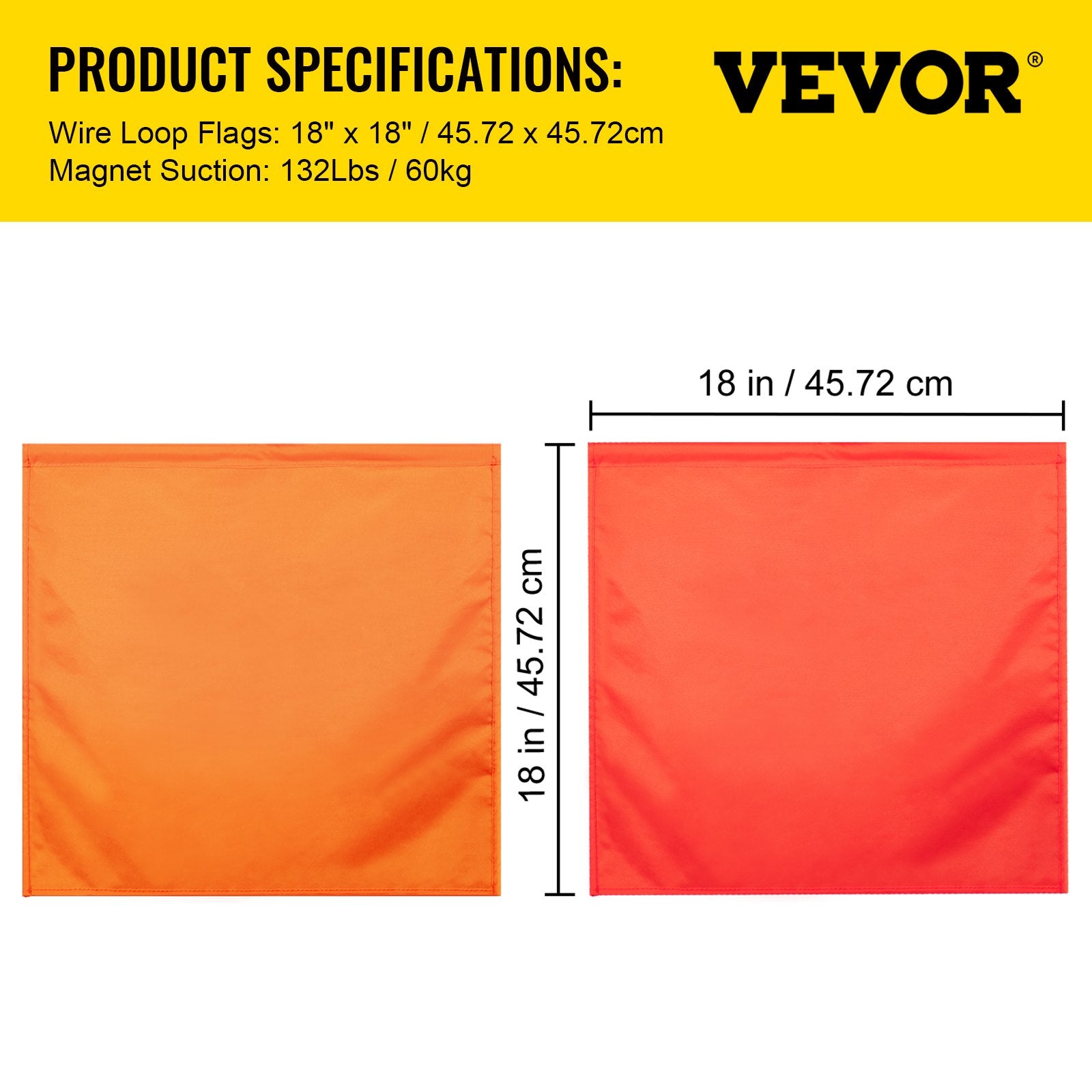 VEVOR Oversize Load Sign Oversize Flag 18 x 18 Inch Wide Load Signs for Trucks