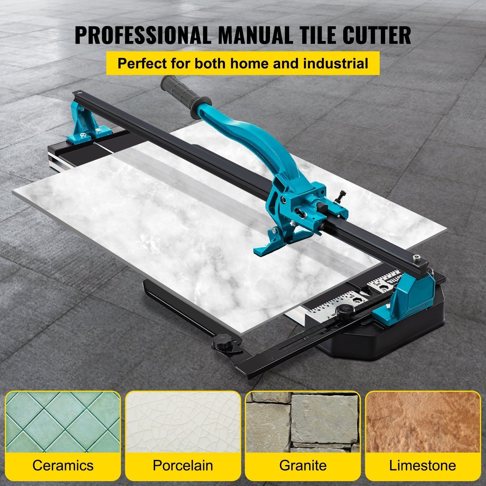 VEVOR 40 Inch Tile Cutter Single Rail Double Brackets Manual Tile Cutter 3/5 in Cap w/Precise Laser Manual Tile Cutter Tools for Precision Cutting (40 Inch)