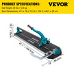 VEVOR Tile Cutter 31 Inch,Manual Tile Cutter Single Rail w/Precise Laser Positioning, Alloy Cutter Wheel with Ergonomic Handle, Accurate Rulers, For Large Tile 0.24\