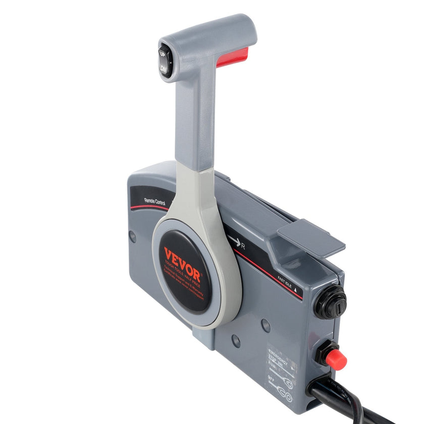 VEVOR Boat Throttle Control, 703-48205-16 Side-Mounted Outboard Remote Control Box for Yamaha 4-Stroke, Marine Throttle Control Box with Power Trim Switch, 16.6 ft Harness 10 Pin, and Lanyard