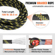 VEVOR Vertical Lifeline Assembly, 0.55'' x 100' Fall Protection Rope with 30 KN Breaking Tension, Polyester Roofing Rope with Steel Snap Hooks, Rope Grab, and Shock Absorber, ANSI Compliant