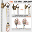 VEVOR Vertical Lifeline Assembly, 0.55'' x 100' Fall Protection Rope with 30 KN Breaking Tension, Polyester Roofing Rope with Steel Snap Hooks, Rope Grab, and Shock Absorber, ANSI Compliant