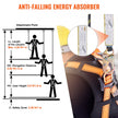 VEVOR Vertical Lifeline Assembly, 0.55'' x 100' Fall Protection Rope with 30 KN Breaking Tension, Polyester Roofing Rope with Steel Snap Hooks, Rope Grab, and Shock Absorber, ANSI Compliant