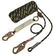 VEVOR Vertical Lifeline Assembly, 0.55'' x 50' Fall Protection Rope with 30 KN Breaking Tension, Polyester Roofing Rope with Steel Snap Hooks, Rope Grab, and Shock Absorber, ANSI Compliant