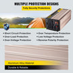 VEVOR Pure Sine Wave Inverter, 3000 Watt Power Inverter, DC 12V to AC 110V Car Inverter, with LCD Display, 5V USB Port, AC Outlets (GFCI) Power Converter, for Car, RV Truck,Solar System,Travel Camping