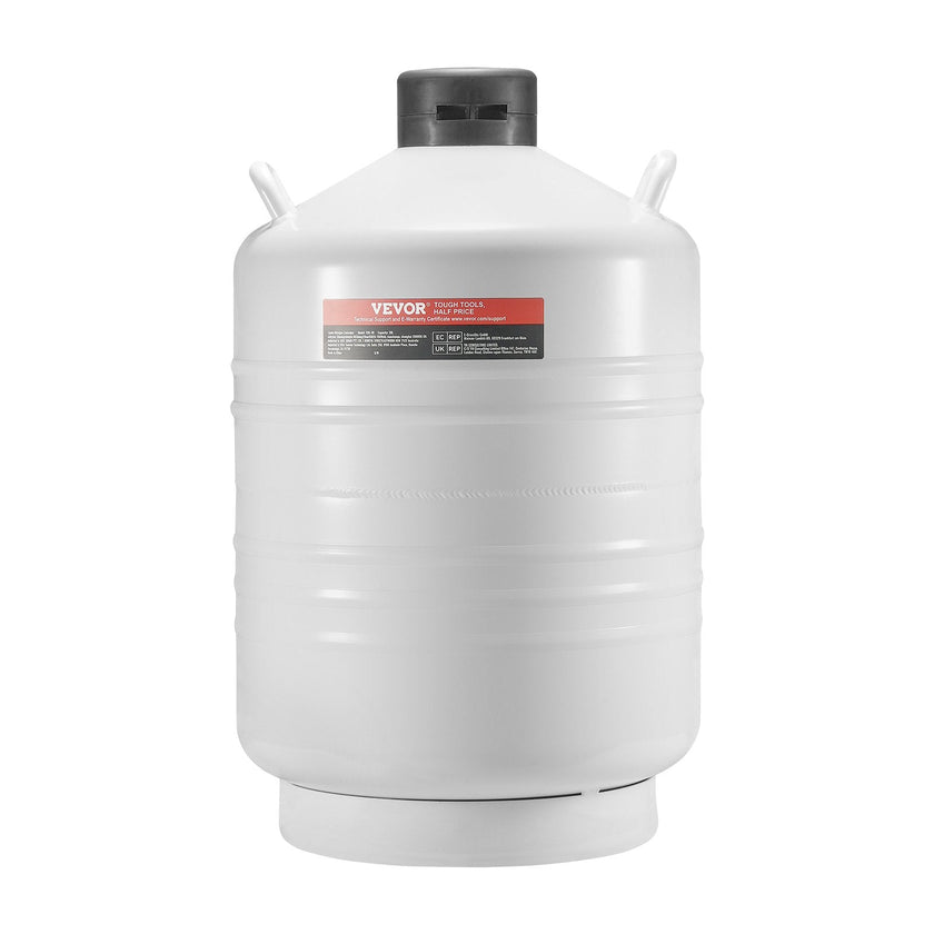VEVOR Liquid Nitrogen Tank 30 L Aluminum Alloy LN2 Container Dewar 6 Canisters