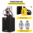 VEVOR Hydraulic Pump Double Acting Hydraulic Power Unit 12V DC Dump Trailer Pump 3200PSI Hydraulic Power Unit for Dump Trailer Car Lifting (12 Quart, Steel/Double Acting)