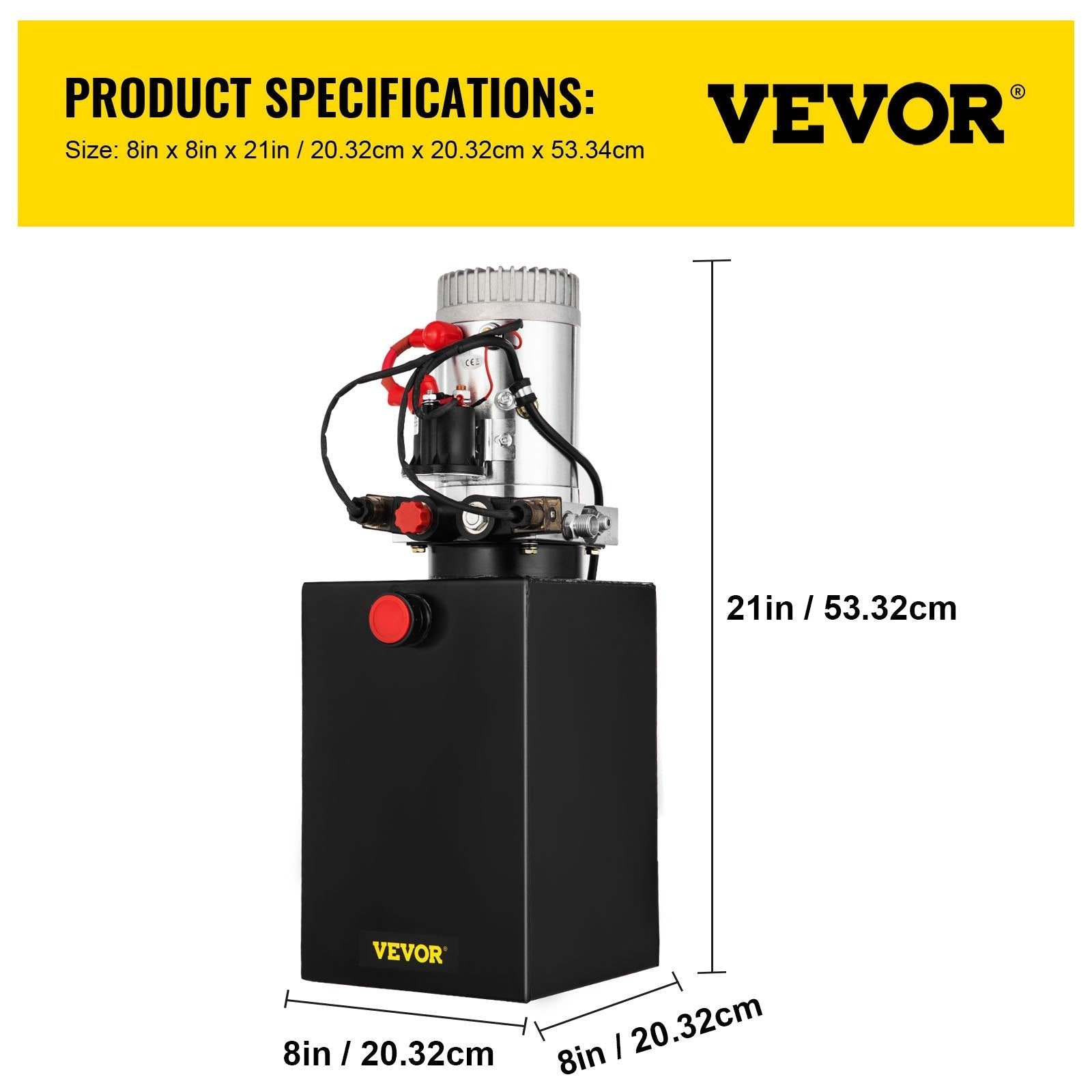 VEVOR Hydraulic Pump Double Acting Hydraulic Power Unit 12V DC Dump Trailer Pump 3200PSI Hydraulic Power Unit for Dump Trailer Car Lifting (12 Quart, Steel/Double Acting)