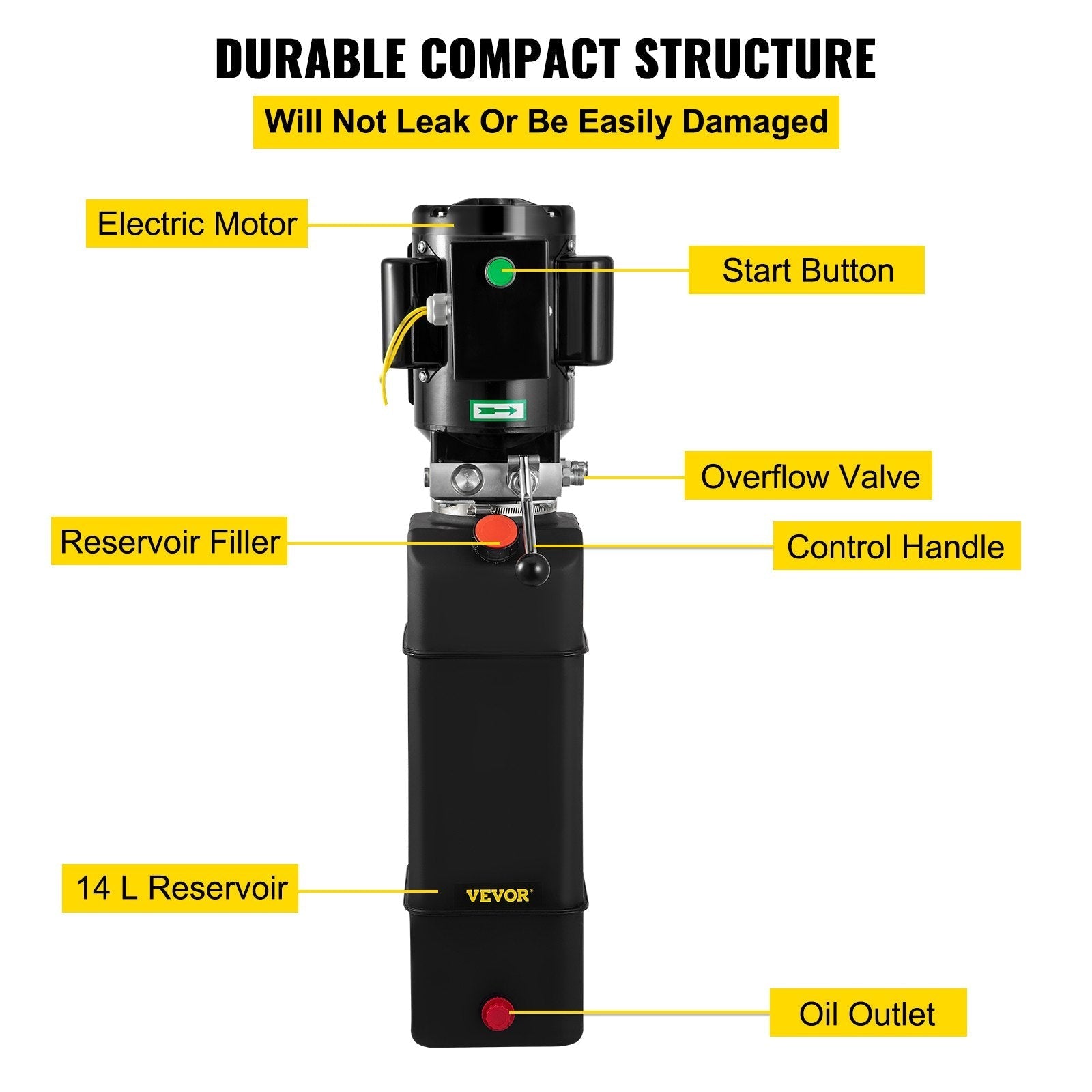 VEVOR Hydraulic Pump 2950 PSI 60HZ Hydraulic Power Unit 3 HP 220V Hydraulic Power Pack for 2 & 4 Post Lifts Car Lift Hydraulic Power Unit with 3.5 Gallon Reservoir