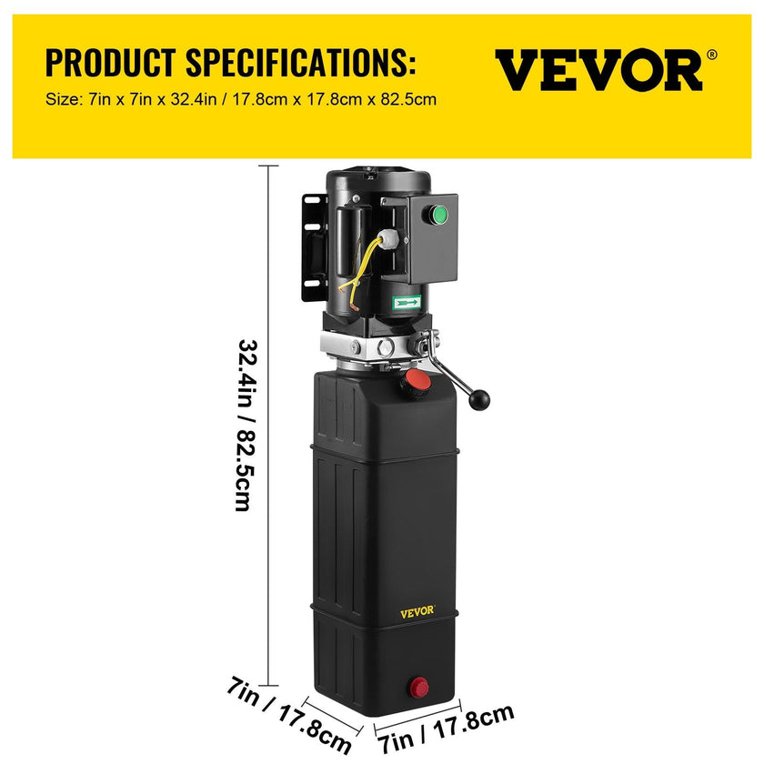 VEVOR Hydraulic Pump 2950 PSI 60HZ Hydraulic Power Unit 3 HP 220V Hydraulic Power Pack for 2 & 4 Post Lifts Car Lift Hydraulic Power Unit with 3.5 Gallon Reservoir