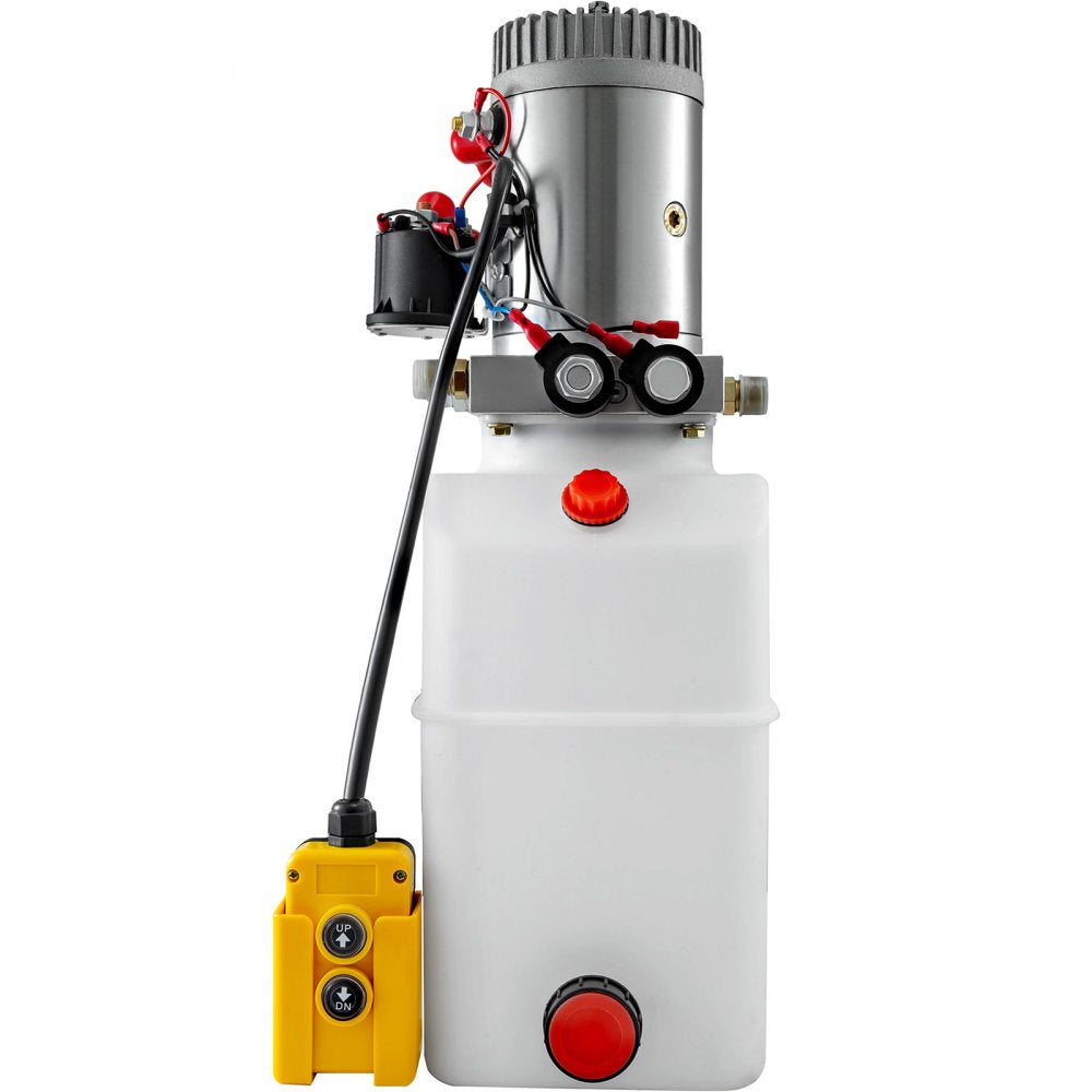 VEVOR 6 Quart Hydraulic Pump Hydraulic Power Unit (Plastic, 6 Quart/Double Action)