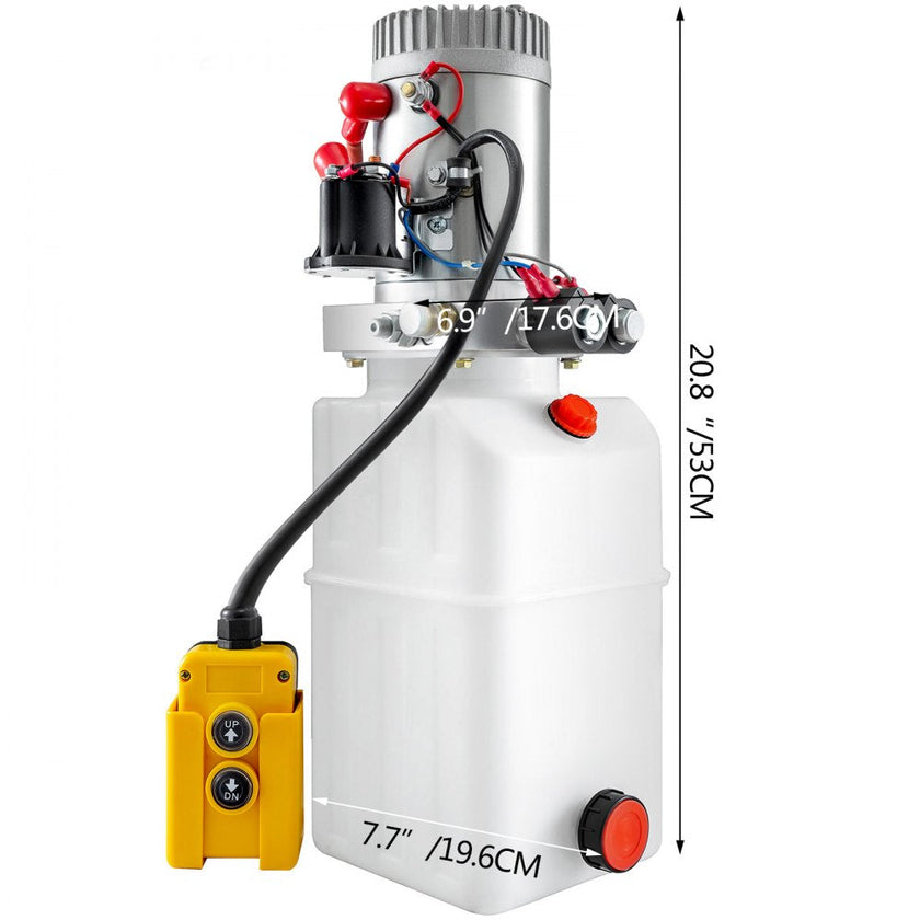 VEVOR 6 Quart Hydraulic Pump Hydraulic Power Unit (Plastic, 6 Quart/Double Action)