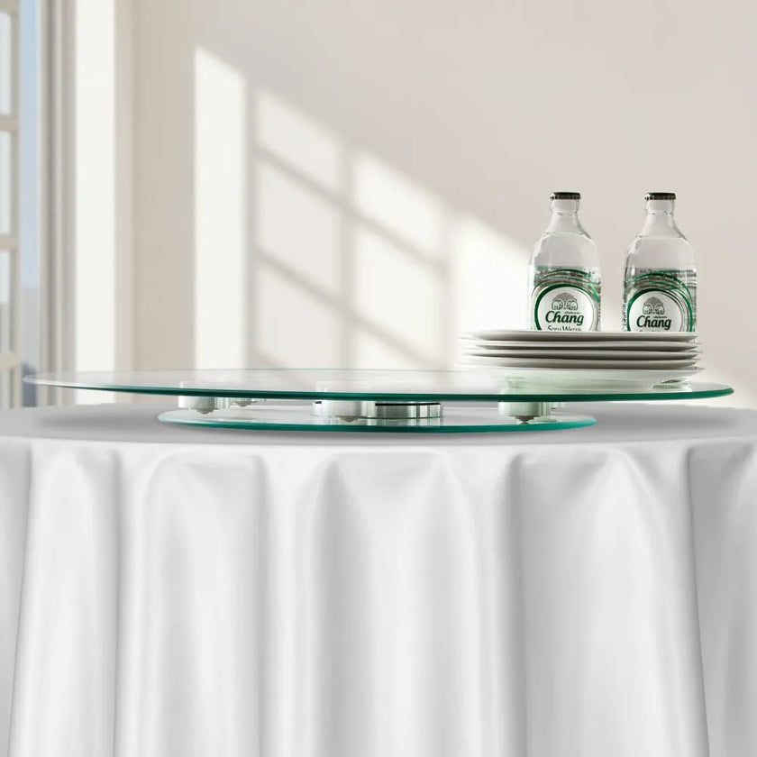 VEVOR Glass Lazy Susan Turntable Dining Table Centerpiece 20 in Rotating Tray