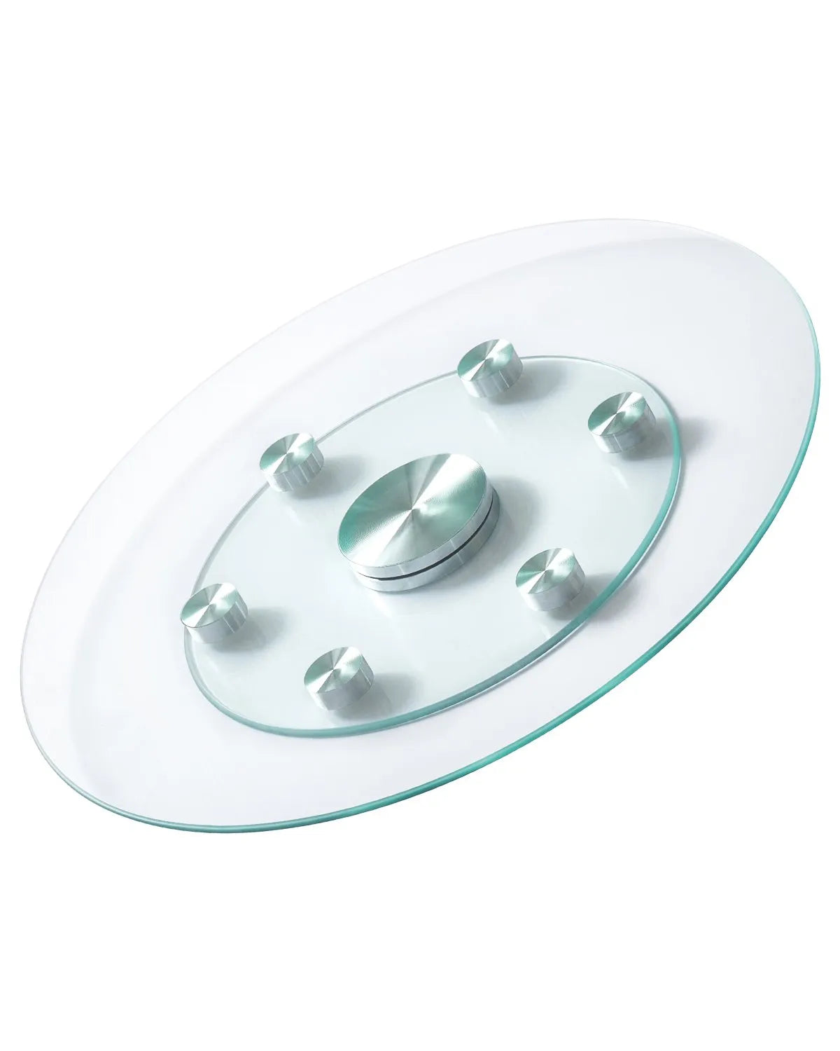 VEVOR Glass Lazy Susan Turntable Dining Table Centerpiece 24 in Rotating Tray