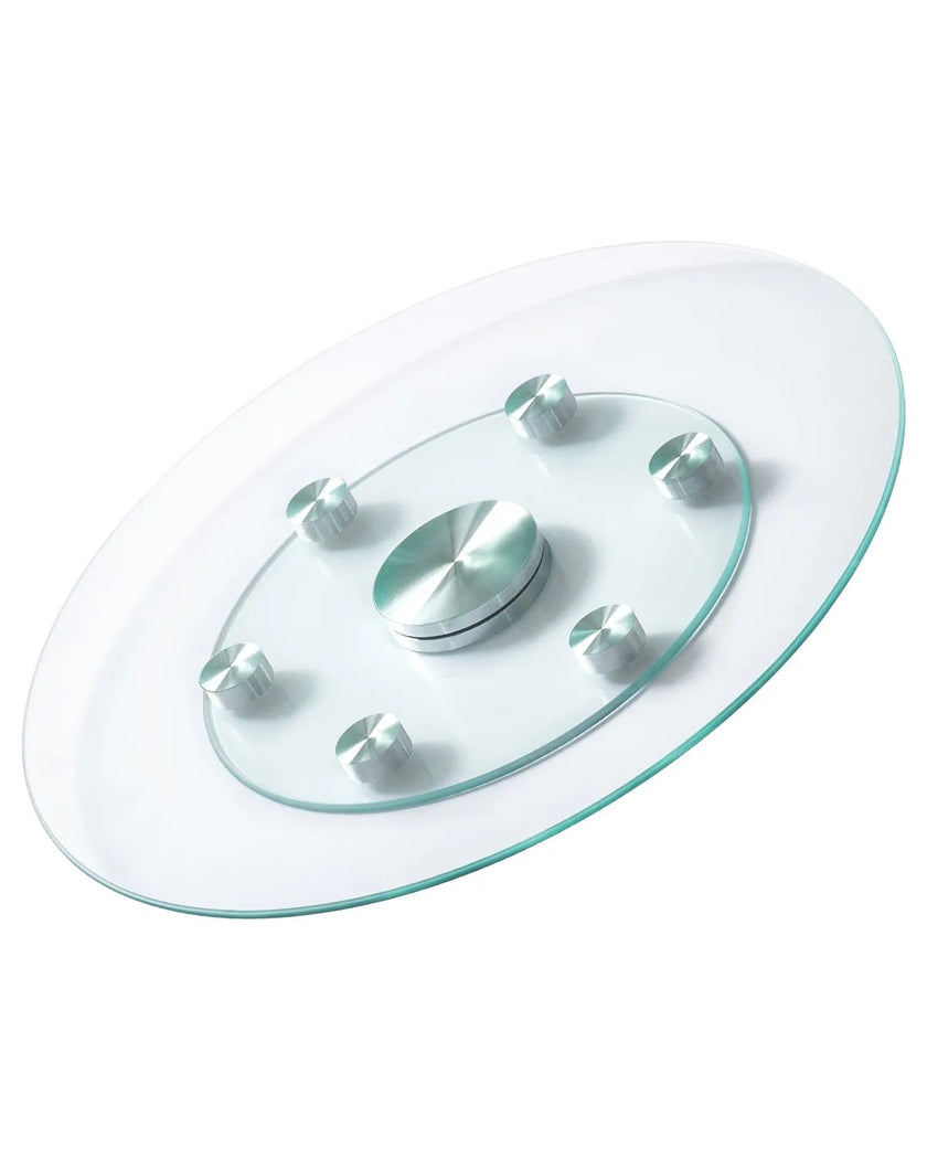 VEVOR Glass Lazy Susan Turntable Dining Table Centerpiece 24 in Rotating Tray