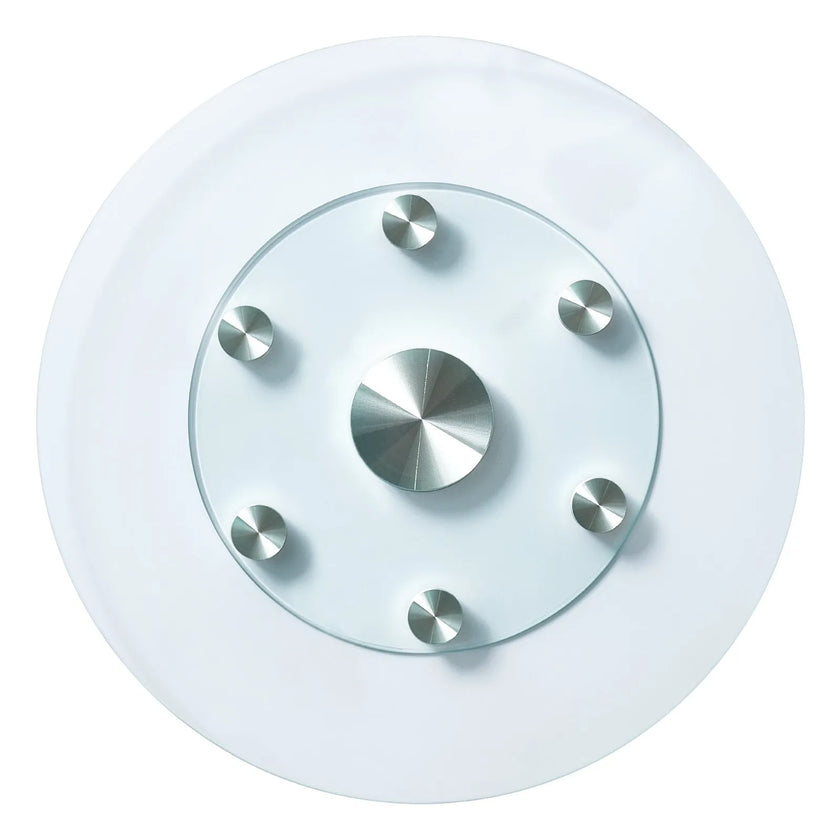 VEVOR Glass Lazy Susan Turntable Dining Table Centerpiece 24 in Rotating Tray