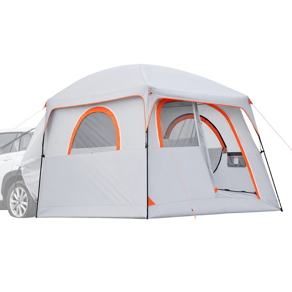 VEVOR Large SUV Tent for 6 Person, 10' x 9' Waterproof Tailgate Camping Tent, PU2000mm 3-Season Car Tent with Mesh Windows & Ventilated Doors