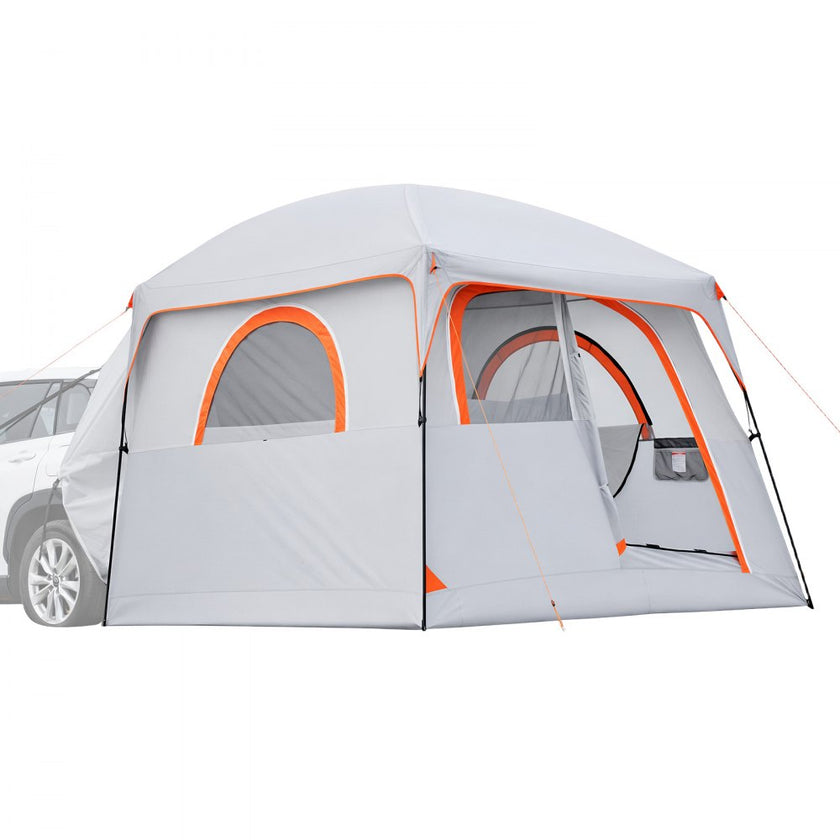 VEVOR Large SUV Tent for 6 Person, 10' x 9' Waterproof Tailgate Camping Tent, PU2000mm 3-Season Car Tent with Mesh Windows & Ventilated Doors