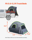 VEVOR Truck Tent 5.0-5.2ft Waterproof PU2000 Truck Bed Camping Tent 2-3 Person