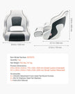 VEVOR Boat Seat High Backrest Flip Up Boat Seat Captain Bucket Seat White & Grey