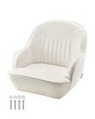 VEVOR Boat Seat Low Backrest PVC Leather Captain Bucket Seat White