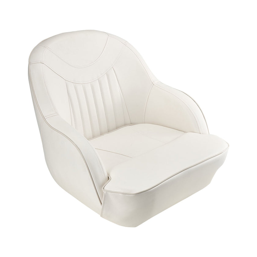 VEVOR Boat Seat Low Backrest PVC Leather Captain Bucket Seat White
