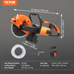VEVOR Electric Concrete Saw, 9 in, 1800 W 15 A Motor Circular Saw Cutter with 3.5 in Cutting Depth, Wet/Dry Disk Saw Cutter Includes Water Line, Pump and Blade, for Stone, Brick