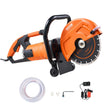 VEVOR Electric Concrete Saw, 9 in, 1800 W 15 A Motor Circular Saw Cutter with 3.5 in Cutting Depth, Wet/Dry Disk Saw Cutter Includes Water Line, Pump and Blade, for Stone, Brick