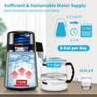 VEVOR 1.1Gal Water Distiller, 0.3Gal/H, 750W Distilled Water Maker Machine 0-99H Timing Set Temp Display, 304 Stainless Steel Countertop Distiller Glass Carafe Cleaning Powder 3 Carbon Packs, Silver