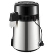 VEVOR 1.1Gal Water Distiller, 0.3Gal/H, 750W Distilled Water Maker Machine 0-99H Timing Set Temp Display, 304 Stainless Steel Countertop Distiller Glass Carafe Cleaning Powder 3 Carbon Packs, Silver