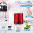 VEVOR 1.1Gal Water Distiller, 0.3Gal/H, 750W Distilled Water Maker Machine 0-99H Timing Set Temp Display, 304 Stainless Steel Countertop Distiller Glass Carafe Cleaning Powder 3 Carbon Packs, Red