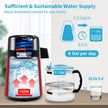 VEVOR 1.1Gal Water Distiller, 0.3Gal/H, 750W Distilled Water Maker Machine 0-99H Timing Set Temp Display, 304 Stainless Steel Countertop Distiller Glass Carafe Cleaning Powder 3 Carbon Packs, Red