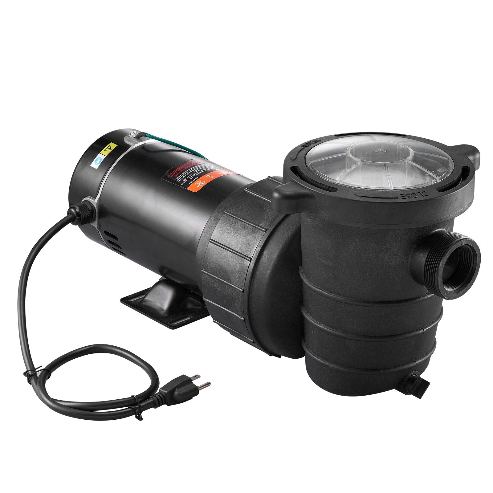 VEVOR Swimming Pool Pump, 2 HP 115 V, 1500 W Speed Pump for Above Ground Pool w/ Strainer Basket, 5400 GPH Max. Flow, Certification of ETL for Security