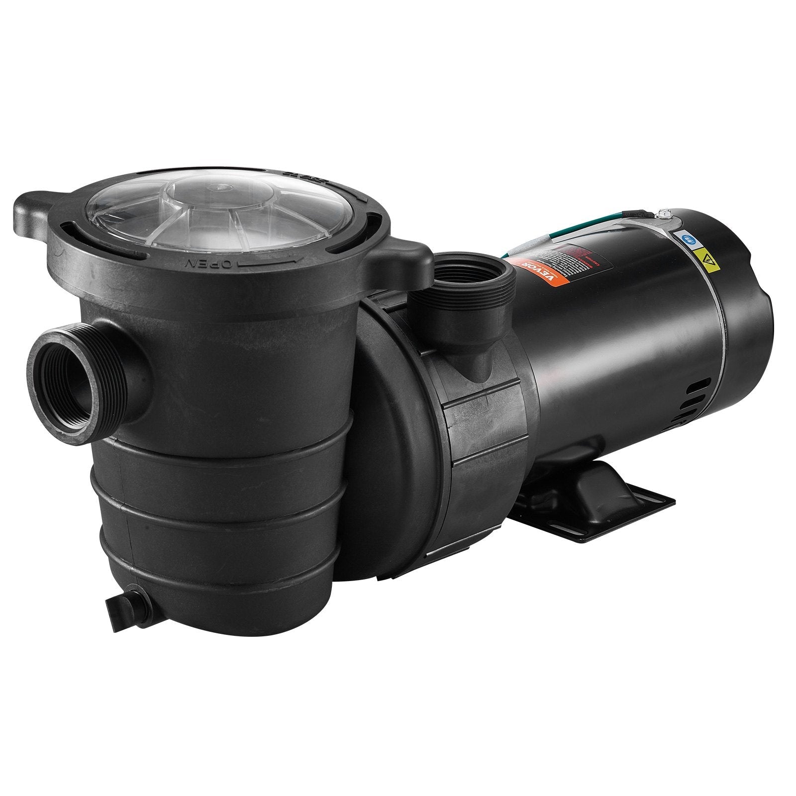 VEVOR Swimming Pool Pump, 2 HP 115 V, 1500 W Speed Pump for Above Ground Pool w/ Strainer Basket, 5400 GPH Max. Flow, Certification of ETL for Security