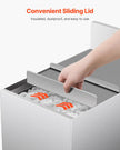 VEVOR Commercial Ice Bin 28 L Underbar Ice Bin with Sliding Lid Bottle Holders