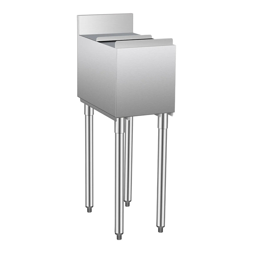 VEVOR Commercial Ice Bin 28 L Underbar Ice Bin with Sliding Lid Bottle Holders