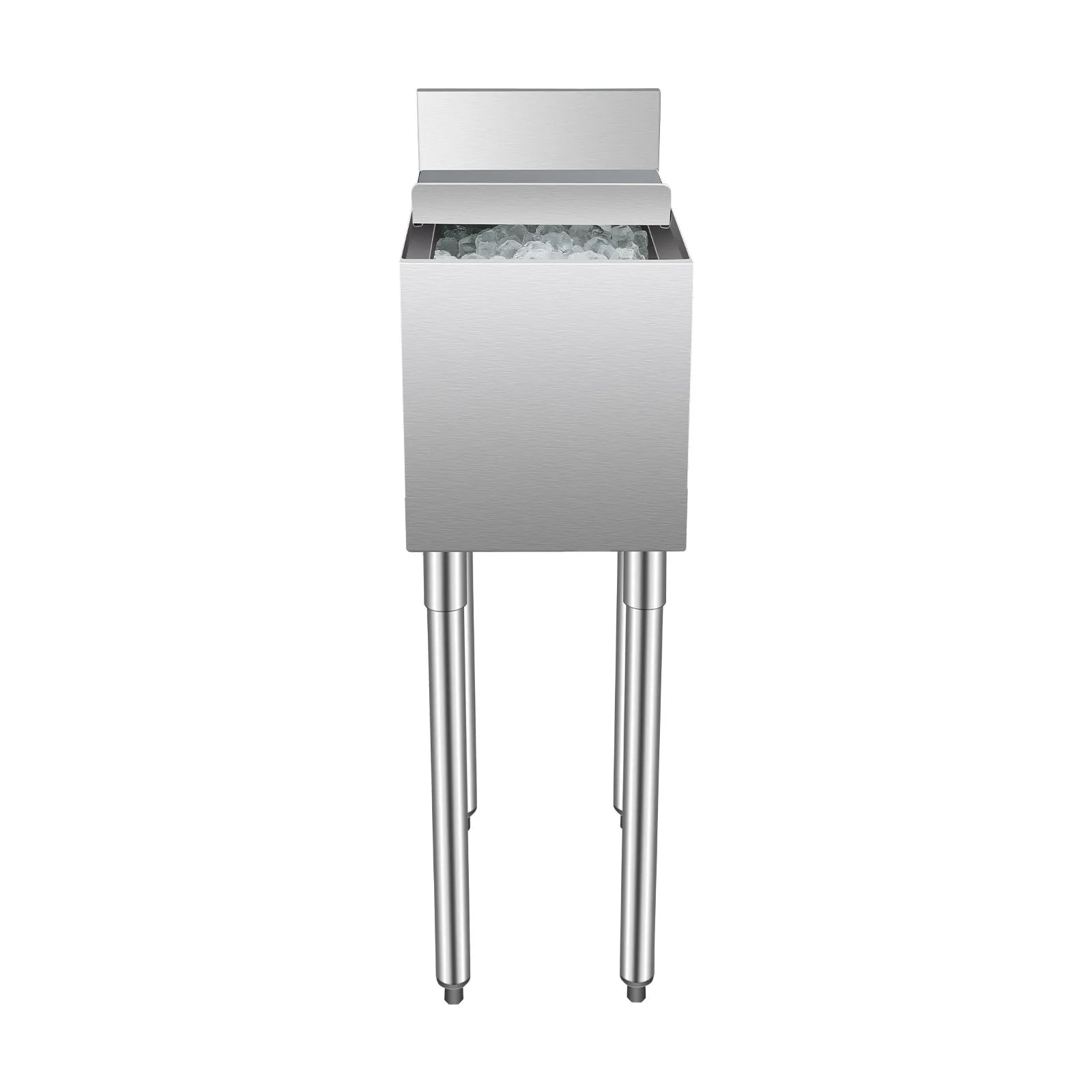 VEVOR Commercial Ice Bin 28 L Underbar Ice Bin with Sliding Lid Bottle Holders